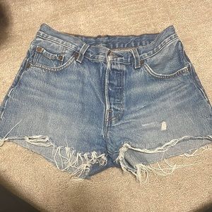 Levi denim shorts mid rise blue jean